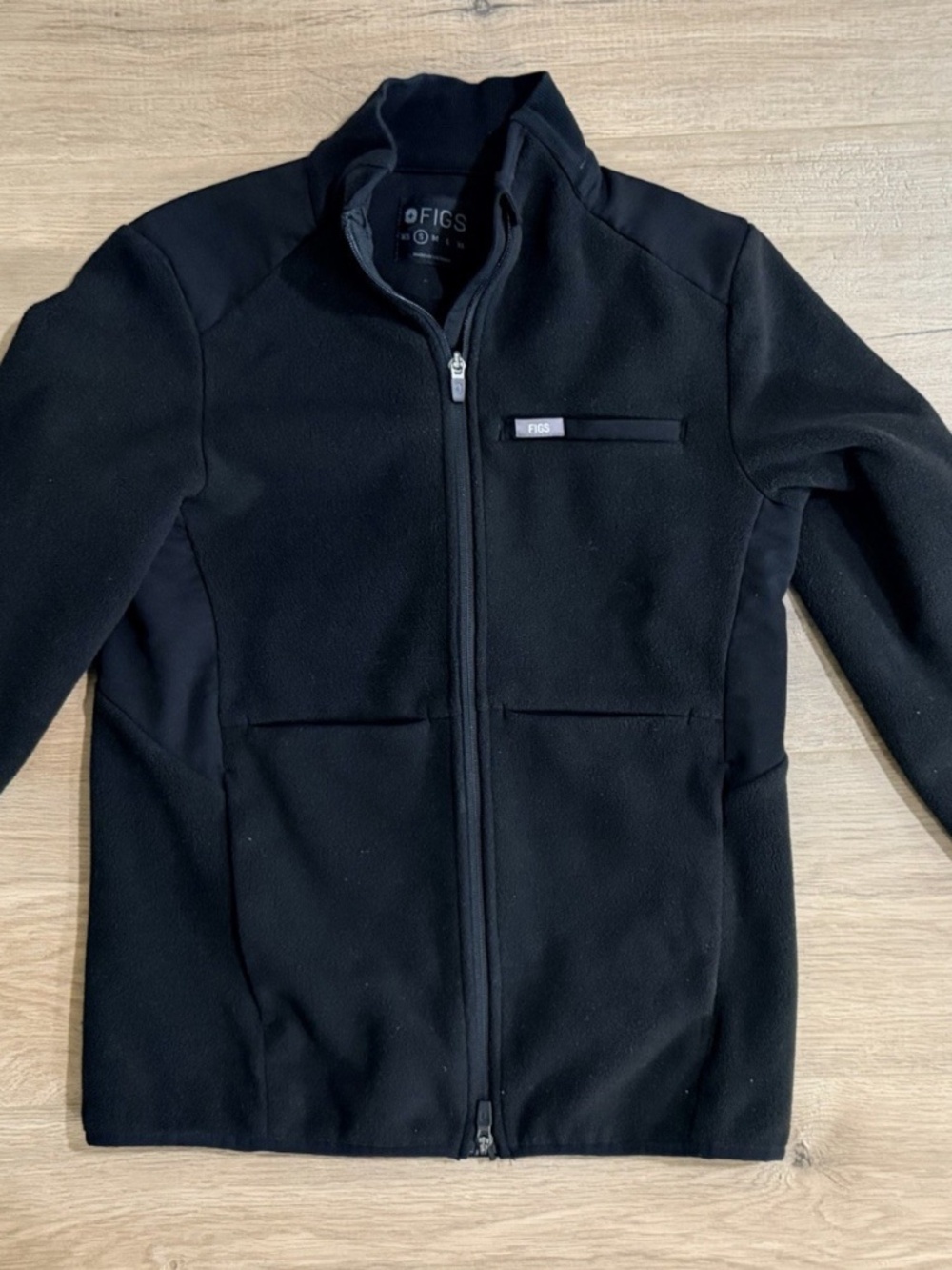 FIGS Women's On-Shift Fleece Jacket Size S Black Primaloft Full Zip Workwear